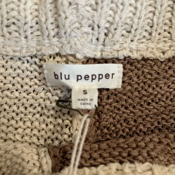 NWT BLU PEPPER SIZE SMALL KNIT TWO TONE SHORTS W 14.5” - Picture 6 of 7